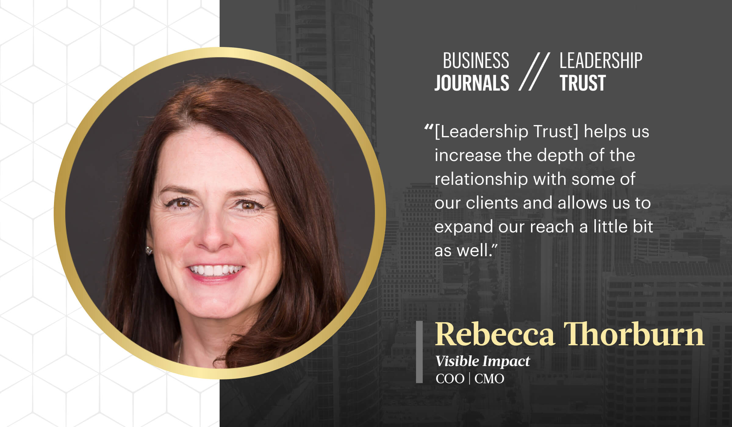 Austin Business Journal Leadership Trust member Rebecca Thorburn